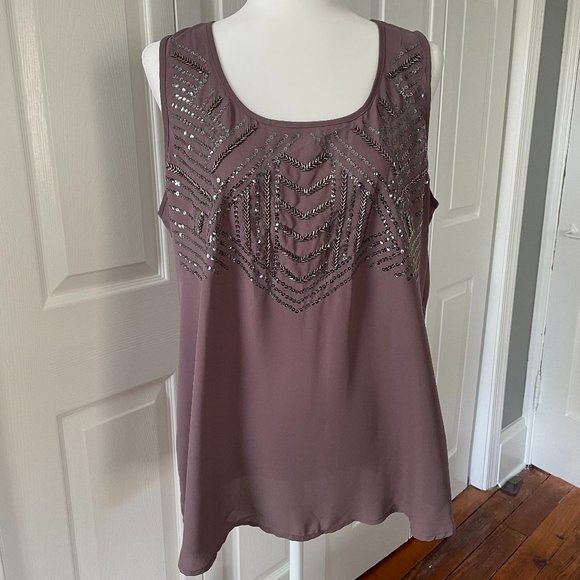 Maurices Tops - Maurices | {XL} Chiffon Style Beaded Top